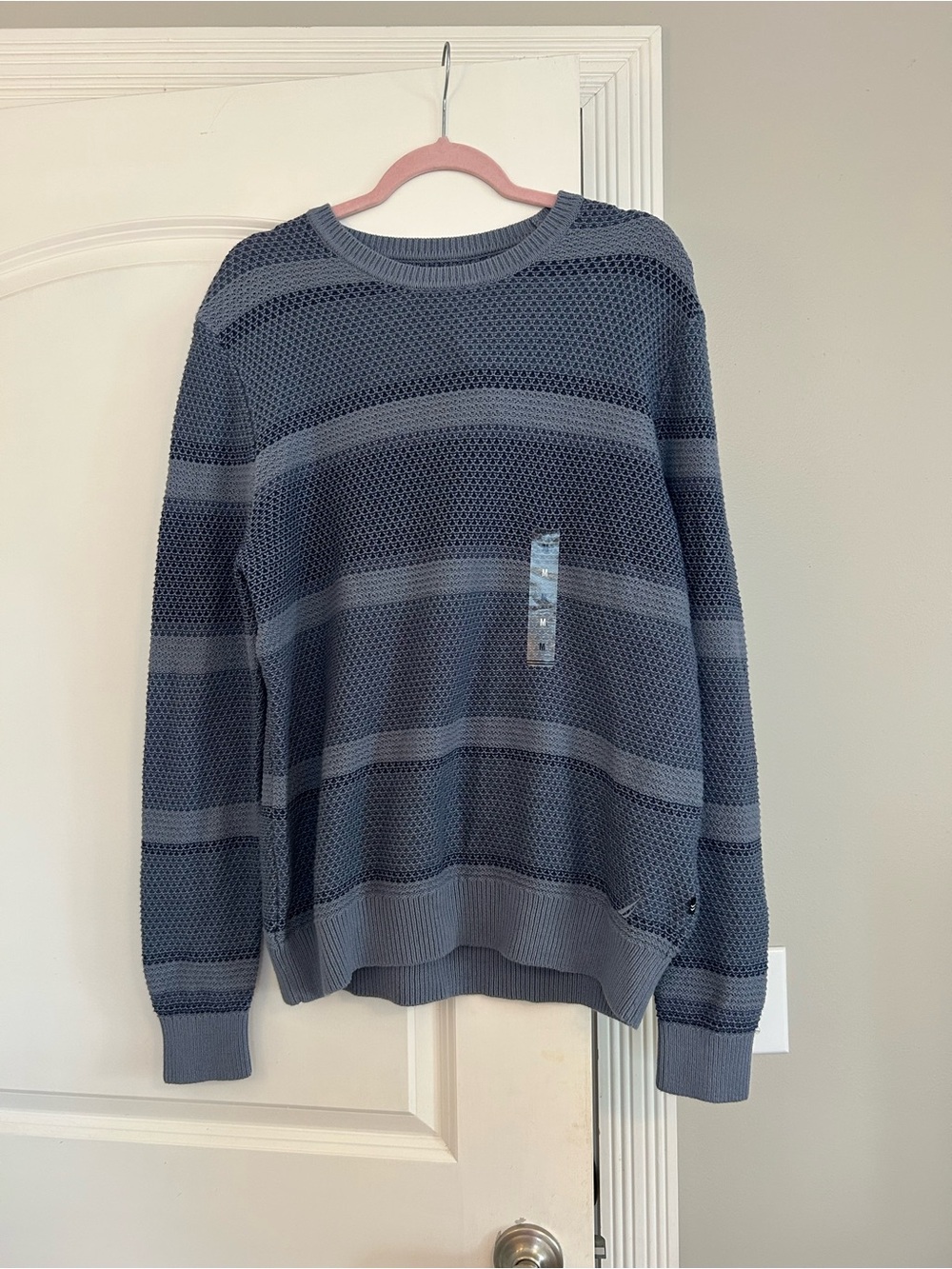 Nautica Men’s Textured Striped Crewneck Sweater NWT